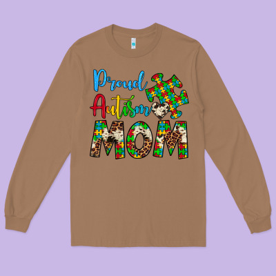Proud Autism Mom Long Sleeve Tee Designed By Artiststas