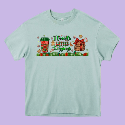 Flannels Lattes Leggings Libbey Glass Heavy Core Tee Designed By Bundleandbundleshop