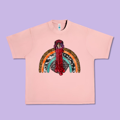 Thanksgiving Turkey Rainbow Urban Heavy Tee Designed By Ranaportraitstore