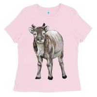 Bubblegum Pink reindeer fawn deer Ladies Tee - LillyAllenDesigns