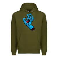 Army Green santacruz screaming hand Premium Hoodie - artisFamous