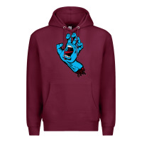 Burgundy santacruz screaming hand Premium Hoodie - artisFamous