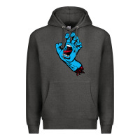 Charcoal Heather santacruz screaming hand Premium Hoodie - artisFamous