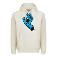 Oatmeal Heather santacruz screaming hand Premium Hoodie - artisFamous