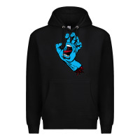 Black santacruz screaming hand Premium Hoodie - artisFamous