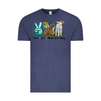 Vintage Denim Peace Love Merino Wool Sheep Vintage Tee - LillyAllenDesigns