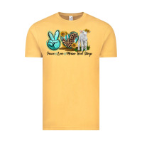 Vintage Mustard Peace Love Merino Wool Sheep Vintage Tee - LillyAllenDesigns