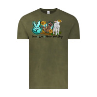 Vintage Olive Peace Love Merino Wool Sheep Vintage Tee - LillyAllenDesigns