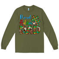 Army Green proud autism dad Long Sleeve Tee - Artiststas
