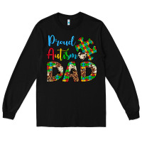 Black proud autism dad Long Sleeve Tee - Artiststas