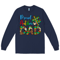 Navy proud autism dad Long Sleeve Tee - Artiststas