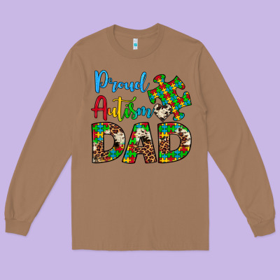Proud Autism Dad Long Sleeve Tee Designed By Artiststas