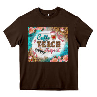 Chocolate Brown coffee teach repeat tumbler Heavy Core Tee - BundleAndBundleShop