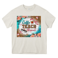 Cream coffee teach repeat tumbler Heavy Core Tee - BundleAndBundleShop