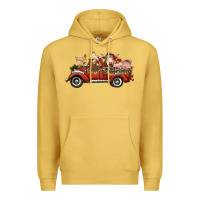 Antique Gold christmas truck with farm animals Premium Hoodie - RanaPortraitStore
