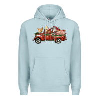 Blue Mist christmas truck with farm animals Premium Hoodie - RanaPortraitStore