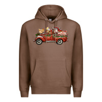 Chestnut christmas truck with farm animals Premium Hoodie - RanaPortraitStore