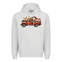 Dove Grey christmas truck with farm animals Premium Hoodie - RanaPortraitStore