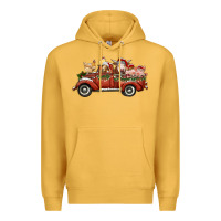 Mustard christmas truck with farm animals Premium Hoodie - RanaPortraitStore