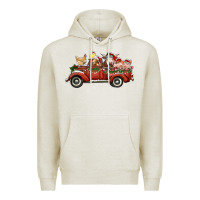 Oatmeal Heather christmas truck with farm animals Premium Hoodie - RanaPortraitStore