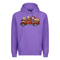Purple christmas truck with farm animals Premium Hoodie - RanaPortraitStore