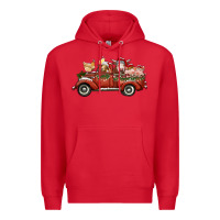 Red christmas truck with farm animals Premium Hoodie - RanaPortraitStore