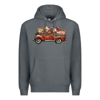 Rock christmas truck with farm animals Premium Hoodie - RanaPortraitStore