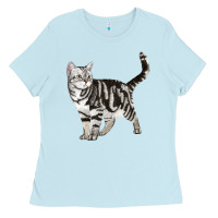 Baby Blue American Shorthair Cat Ladies Tee - LillyAllenDesigns