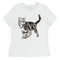 White American Shorthair Cat Ladies Tee - LillyAllenDesigns