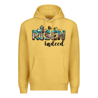 Antique Gold he is risen indeed Premium Hoodie - BarkalooDesign