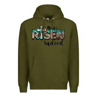 Army Green he is risen indeed Premium Hoodie - BarkalooDesign