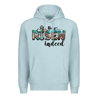 Blue Mist he is risen indeed Premium Hoodie - BarkalooDesign