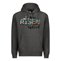 Charcoal Heather he is risen indeed Premium Hoodie - BarkalooDesign