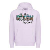 Lilac he is risen indeed Premium Hoodie - BarkalooDesign