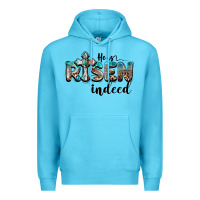 Ocean Blue he is risen indeed Premium Hoodie - BarkalooDesign