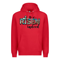 Red he is risen indeed Premium Hoodie - BarkalooDesign