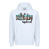 White he is risen indeed Premium Hoodie - BarkalooDesign