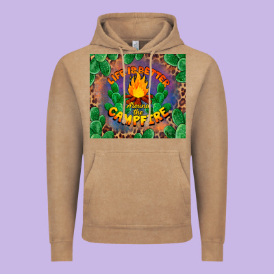 Life Is Better Around The Campfire Vintage Hoodie Designed By Barkaloodesign