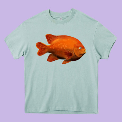 California Garibaldi Fish Heavy Core Tee Designed By Ranaportraitstore