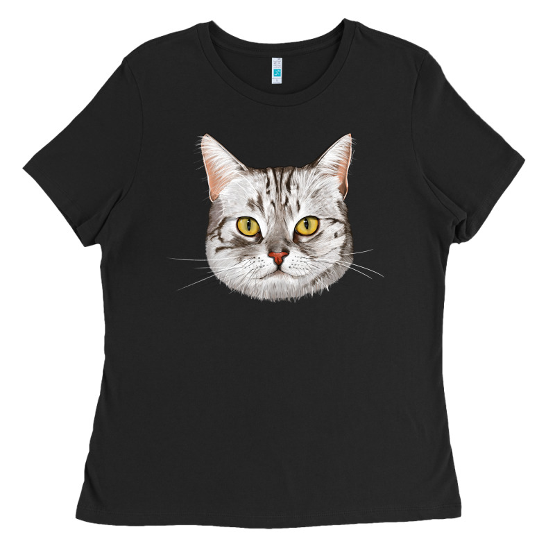 American Shorthair Cat Face Ladies Tee by LillyAllenDesigns | Teevron