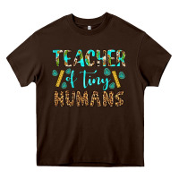 Chocolate Brown teacher of tiny humans Heavy Core Tee - BundleAndBundleShop