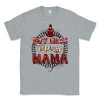 Heather Grey Hot mess express mama Mother's Day Classic Tee - FaDigitalArtStudio
