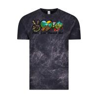 Cloud Black Peace Love Peacock Bass Vintage Tee - LillyAllenDesigns