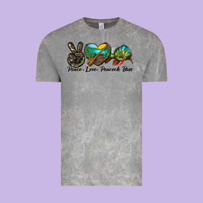 Peace Love Peacock Bass Vintage Tee Designed By Lillyallendesigns