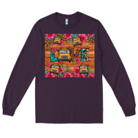 Plum love school bus leopard Long Sleeve Tee - Artiststas