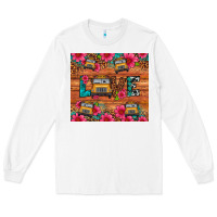 White love school bus leopard Long Sleeve Tee - Artiststas