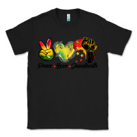 Black peace love juneteenth Classic Tee - BarkalooDesign