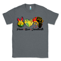 Charcoal Heather peace love juneteenth Classic Tee - BarkalooDesign