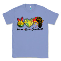 Colony Blue peace love juneteenth Classic Tee - BarkalooDesign