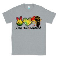 Heather Grey peace love juneteenth Classic Tee - BarkalooDesign